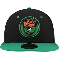 Casquette ajustée 59FIFTY de la collection authentique des Greensboro Grasshoppers New Era noire pour hommes