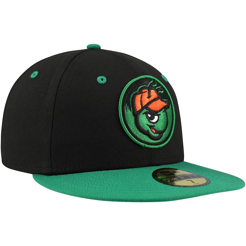 Casquette ajustée 59FIFTY de la collection authentique des Greensboro Grasshoppers New Era noire pour hommes