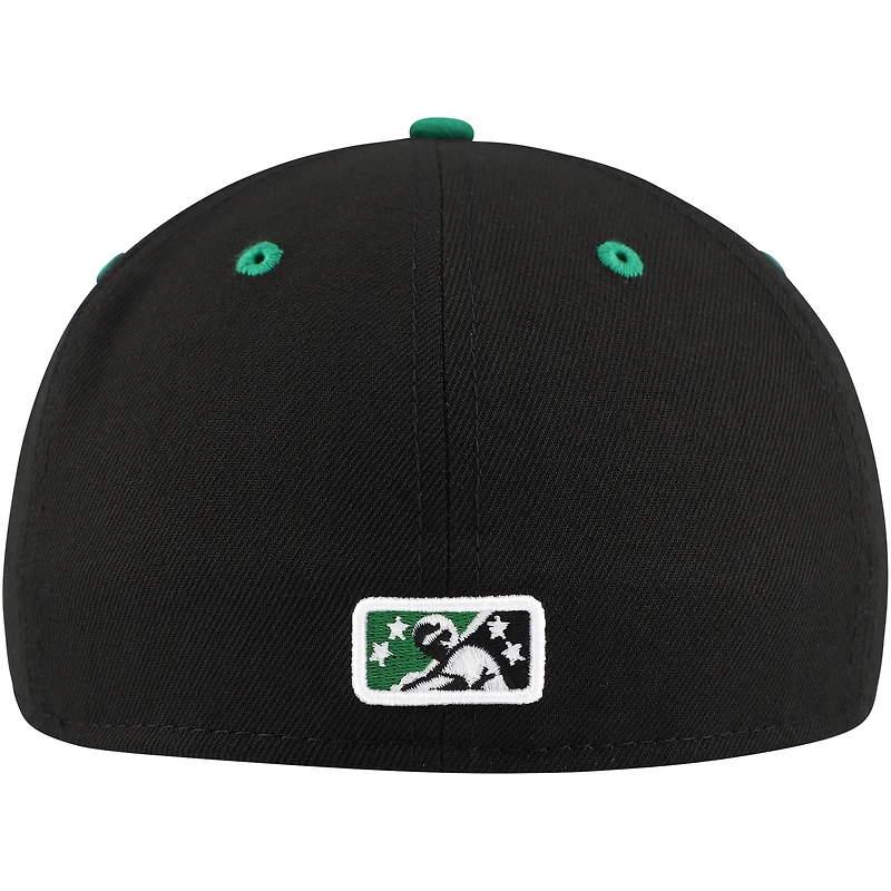 Casquette ajustée 59FIFTY de la collection authentique des Greensboro Grasshoppers New Era noire pour hommes