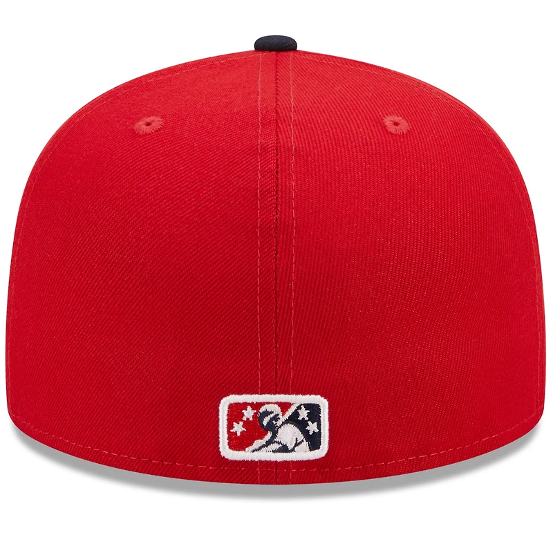 Casquette ajustée New Era Greenville Drive Marvel x Minor League 59FIFTY pour homme, rouge/bleu marine