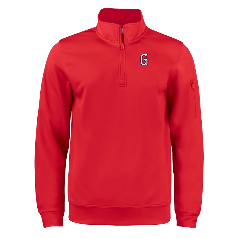 Unisex Cutter & Buck Red Greenville Drive Clique Lift Eco Performance Half-Zip Pullover Top