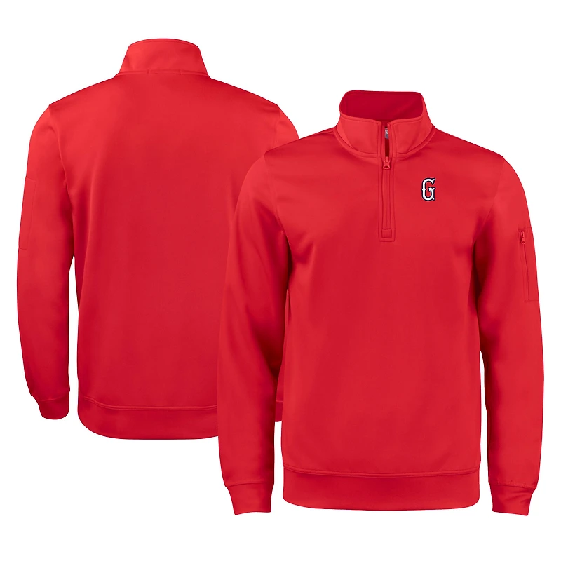 Unisex Cutter & Buck Red Greenville Drive Clique Lift Eco Performance Half-Zip Pullover Top