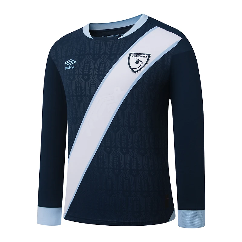 Maillot Umbro bleu marine à manches longues pour homme, réplique de l'équipe nationale du Guatemala 2025