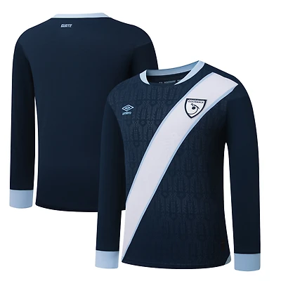 Maillot Umbro bleu marine à manches longues pour homme, réplique de l'équipe nationale du Guatemala 2025