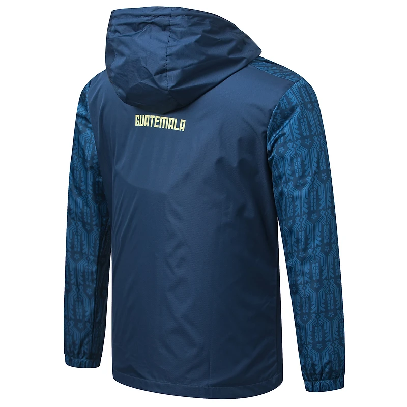 Veste de pluie zippée Umbro bleu marine pour homme, équipe nationale du Guatemala 2025