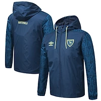 Veste de pluie zippée Umbro bleu marine pour homme, équipe nationale du Guatemala 2025