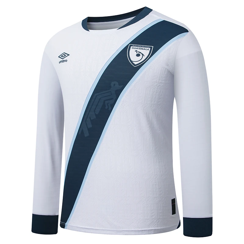 Men's Umbro White Guatemala National Team 2025 Home Replica Long Sleeve Jersey