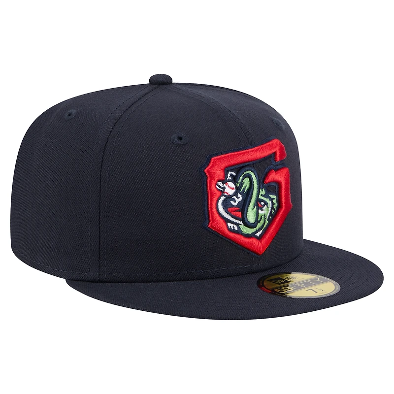 Men's New Era Navy Gwinnett Stripers Authentic Collection 59FIFTY Fitted Hat