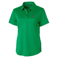 Women's Cutter & Buck Kelly Green Gwinnett Stripers Prospect Textured Stretch Polo