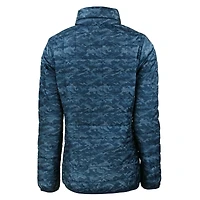 Women's Cutter & Buck  Navy Gwinnett Stripers Rainier PrimaLoft Eco Insulated Camo Full-Zip Puffer Jacket