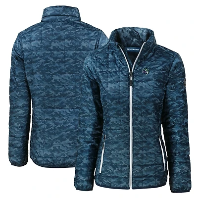 Doudoune zippée intégrale isolée PrimaLoft Eco Camo pour femme, bleu marine, Gwinnett Stripers, Cutter & Buck