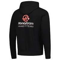 Sweat à capuche noir pour homme Haas F1 Team 2025 Fan Wear Roundel