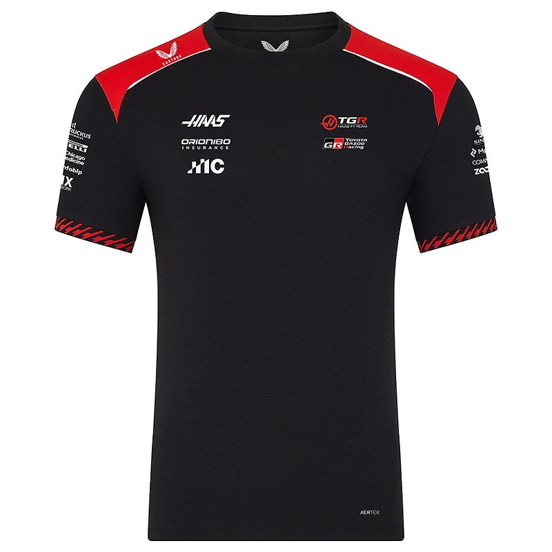 Men's Castore Black Haas F1 Team Set Up T-Shirt