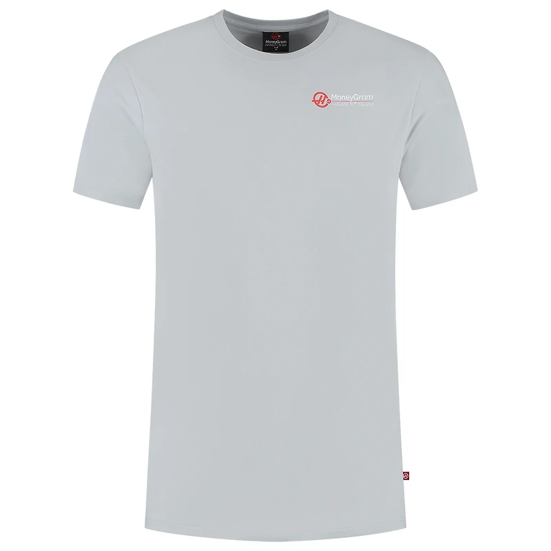 T-shirt gris pour homme Haas F1 Team 2025, motif fan, rayures rondes