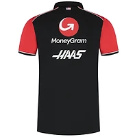 Polo ajusté à fermeture éclair quart de tour Haas F1 Black Team pour homme