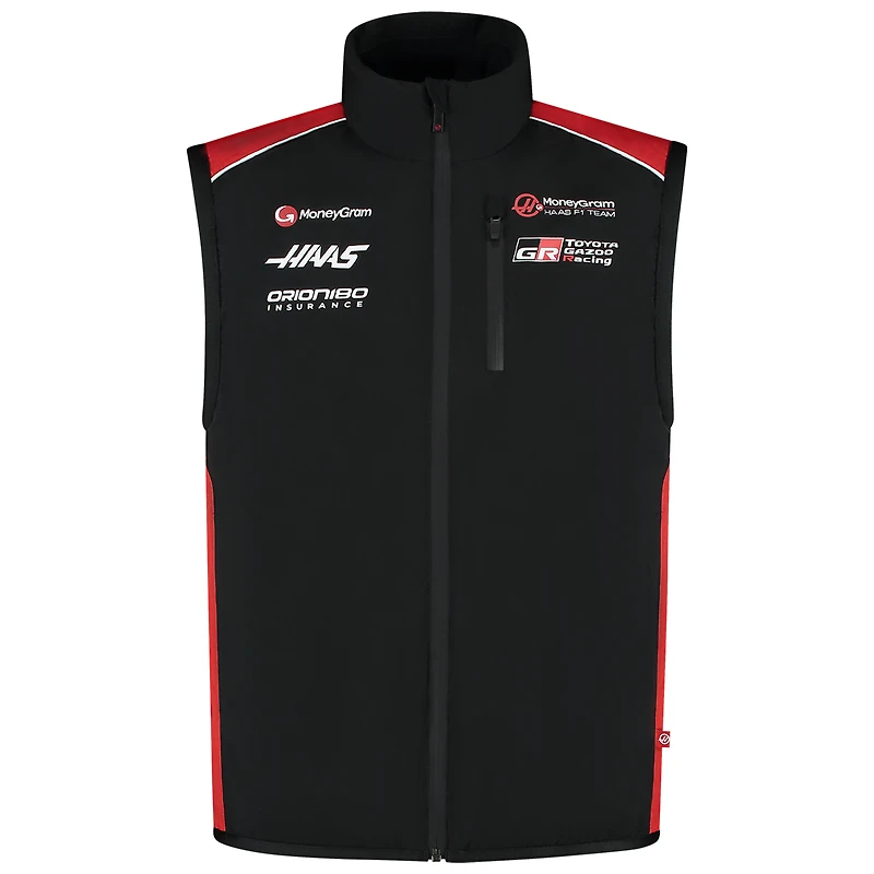 Men's Haas F1 Black Team Gilet Lightweight Full-Zip Vest