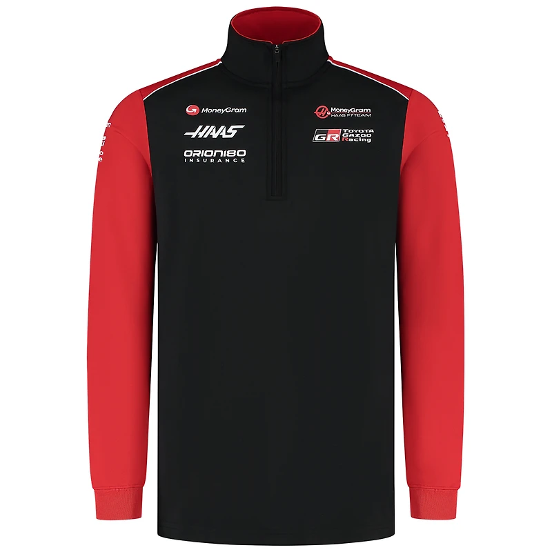 Men's Haas F1 Black Team Quarter-Zip Sweatshirt