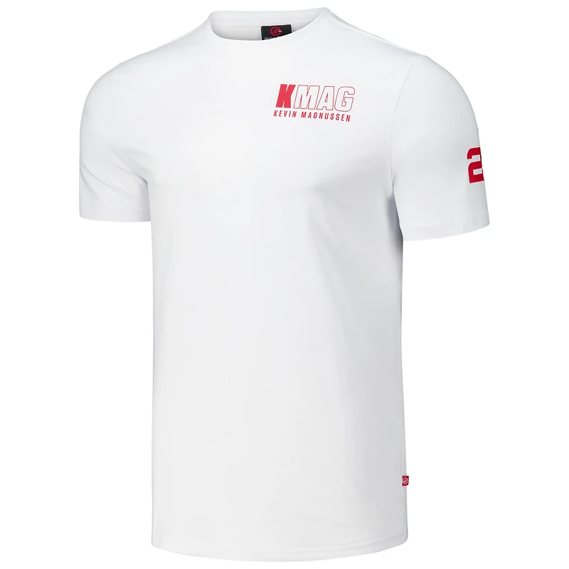 Men's Kevin Magnussen White Haas F1 Team KMAG T-Shirt