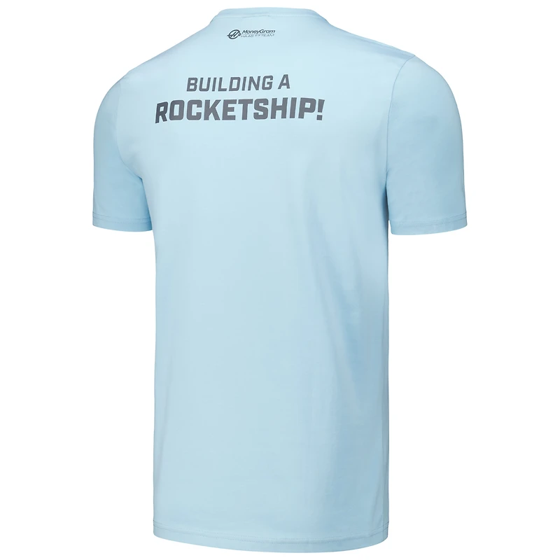 Men's  Light Blue Haas F1 Team Rocket Ship T-Shirt