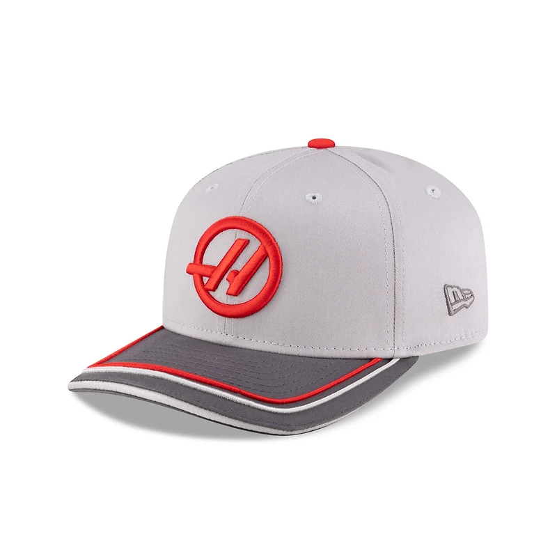 Casquette extensible New Era grise Haas F1 Team 200e course 9SEVENTY pour homme