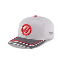 Casquette extensible New Era grise Haas F1 Team 200e course 9SEVENTY pour homme
