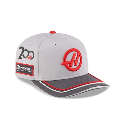 Casquette extensible New Era grise Haas F1 Team 200e course 9SEVENTY pour homme