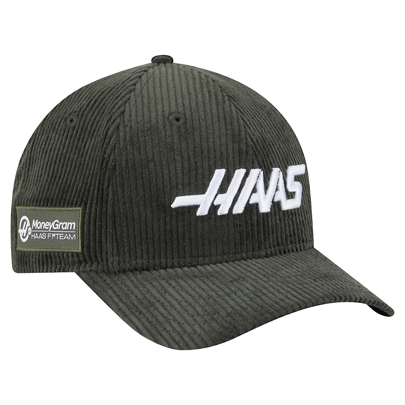 Casquette ajustable 9FORTY en velours côtelé vert Haas F1 Team New Era pour homme