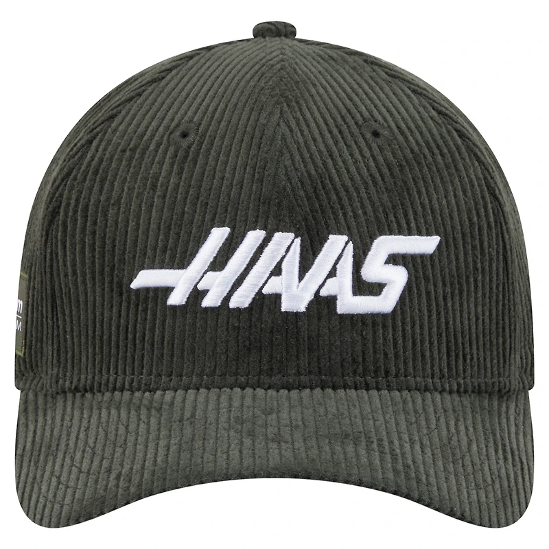 Casquette ajustable 9FORTY en velours côtelé vert Haas F1 Team New Era pour homme