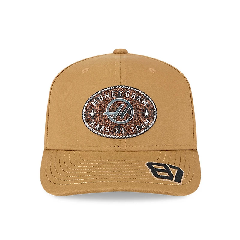 Men's New Era Ollie Bearman Light Beige Haas F1 Team Austin Race Special 9SEVENTY COOLERA Adjustable Hat