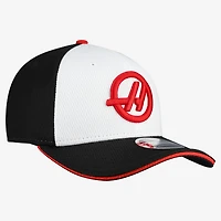 Casquette ajustable New Era blanche et noire Haas F1 Team 9SEVENTY pour homme