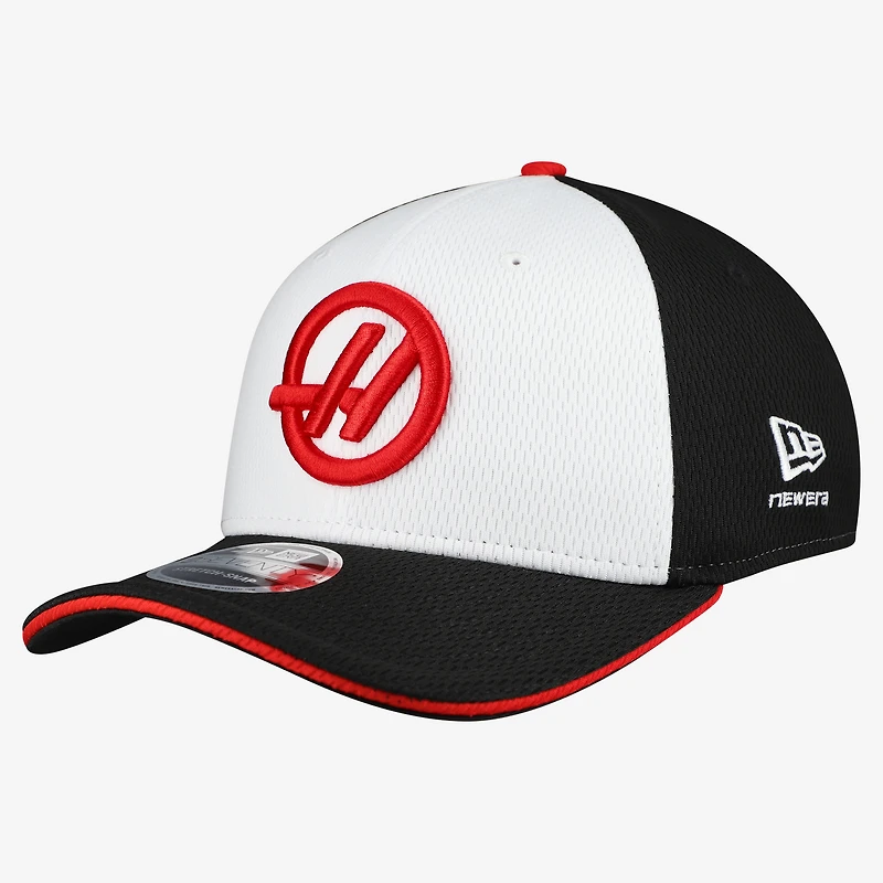 Casquette ajustable New Era blanche et noire Haas F1 Team 9SEVENTY pour homme