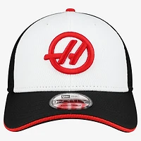 Casquette ajustable New Era blanche et noire Haas F1 Team Summer League 9FORTY pour homme