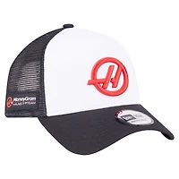 Men's New Era  White/Black Haas F1 Team Trucker Adjustable Hat