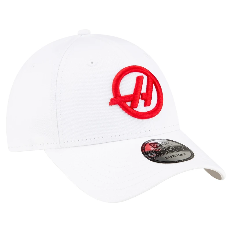 Casquette ajustable 9FORTY Haas F1 Team Flawless blanche New Era pour homme