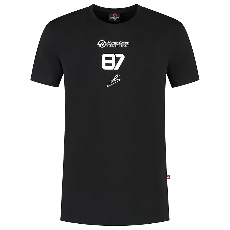 Men's Ollie Bearman Black Haas F1 Team 2025 Driver T-Shirt
