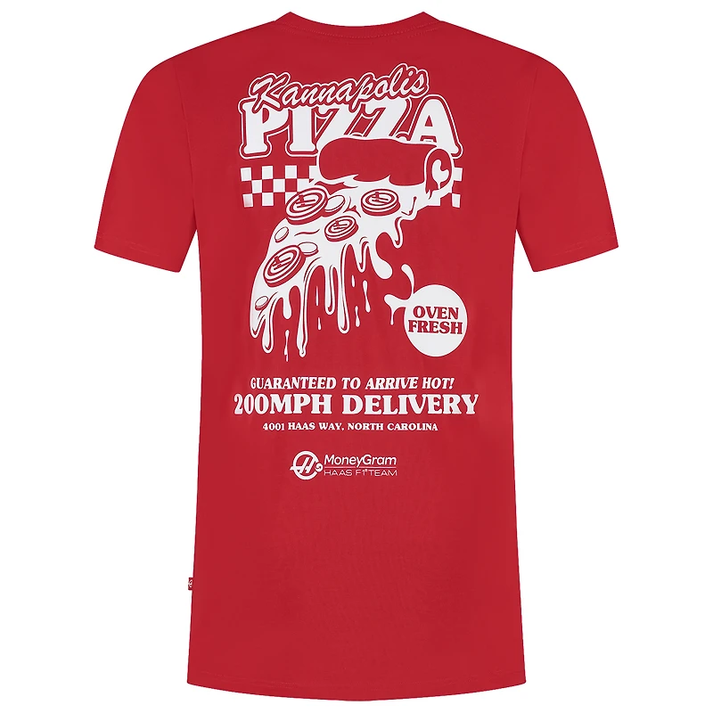 Men's Red Haas F1 Team 2025 Fan Wear Pizza T-Shirt