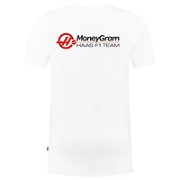 T-shirt blanc pour homme Haas F1 Team 2025 Fan Wear Roundel Essentials