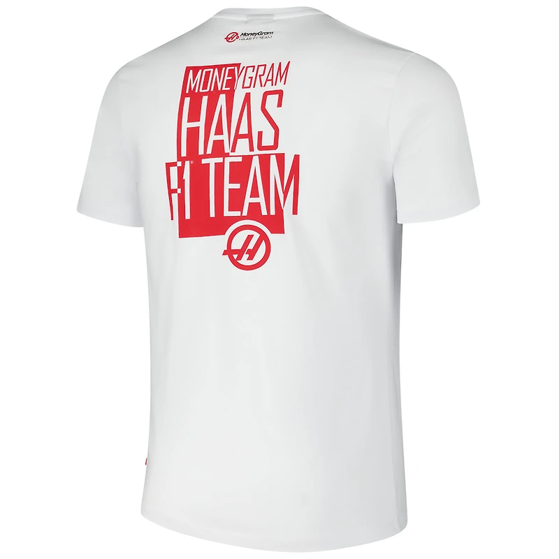 Men's  White Haas F1 Team Color Block T-Shirt