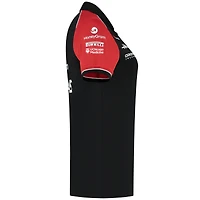 Polo ajusté à fermeture éclair quart de tour Haas F1 Black Team pour femme