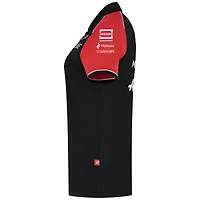 Polo ajusté à fermeture éclair quart de tour Haas F1 Black Team pour femme