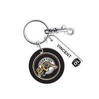Porte-clés rond en cuir personnalisé des Tiger-Cats de Hamilton