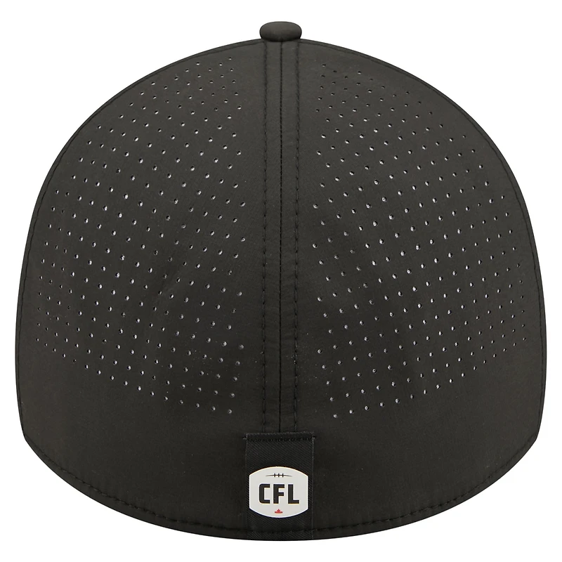 Casquette New Era noire pour homme Hamilton Tiger-Cats 2026 Sideline 39THIRTY Flex