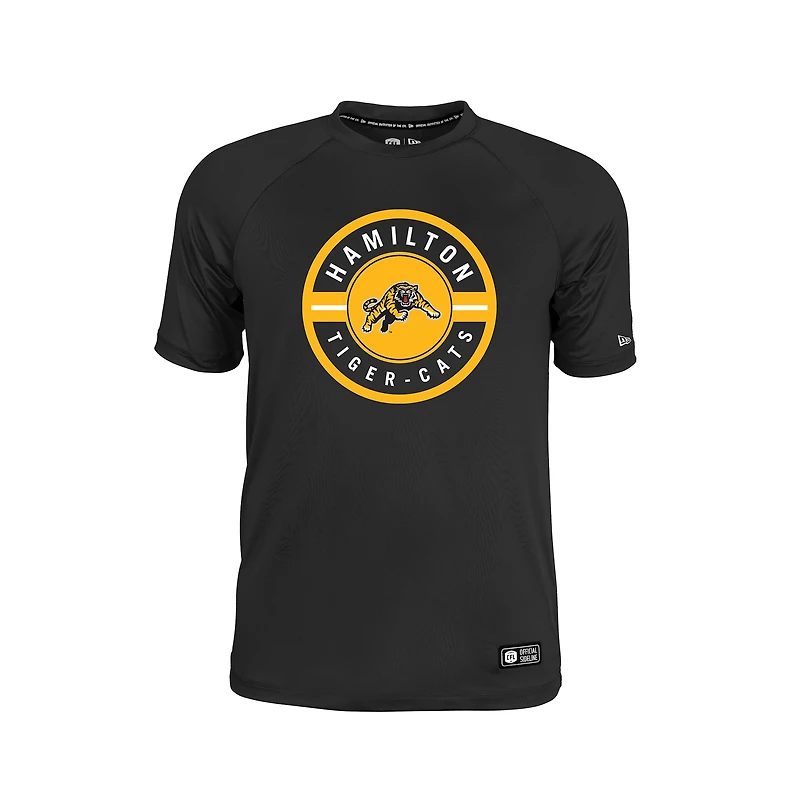 T-shirt raglan New Era noir pour homme Hamilton Tiger-Cats 2026 Sideline Cavort