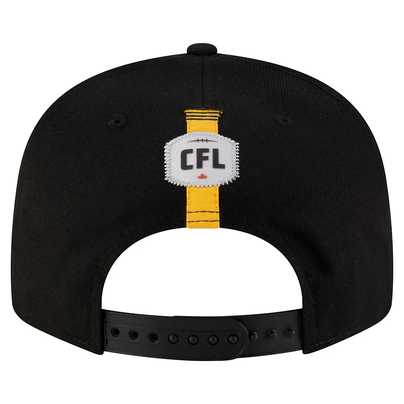 Casquette snapback noire Hamilton Tiger-Cats Sideline 9FIFTY pour homme de New Era