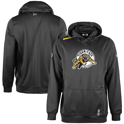 Men's New Era  Black Hamilton Tiger-Cats Sideline Clutch Performance Pullover Hoodie