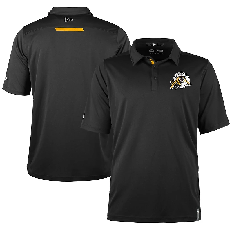 Men's New Era Black Hamilton Tiger-Cats Sideline Roster Performance Polo