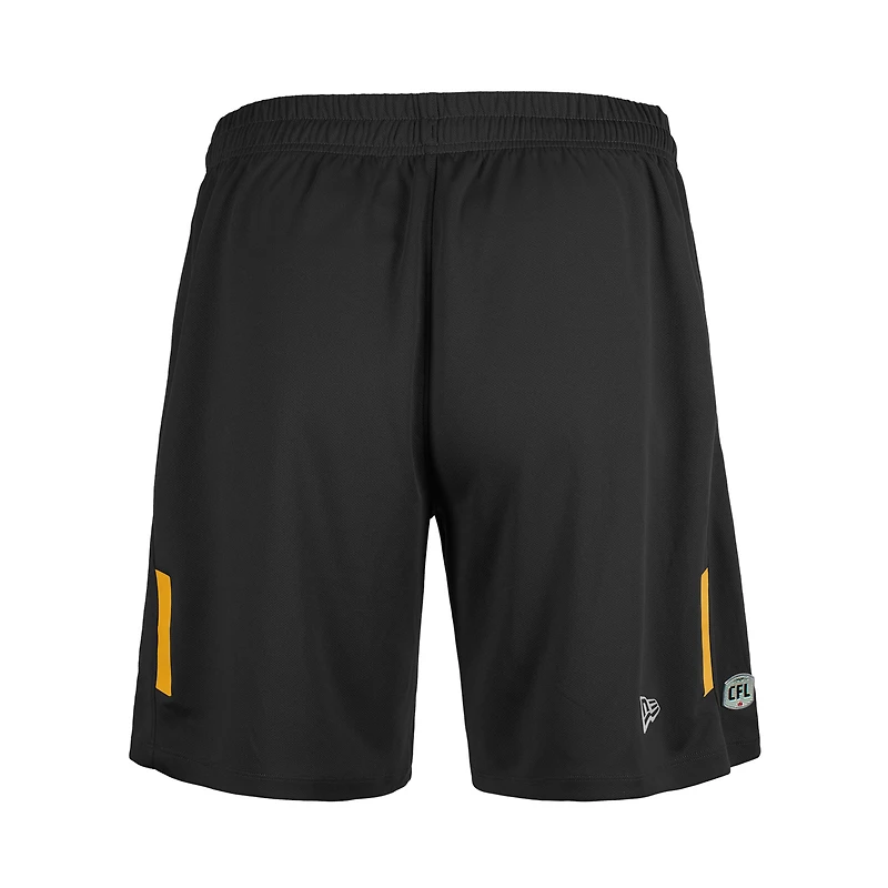 Men's New Era Black Hamilton Tiger-Cats Sideline Swift Performance Knit Shorts