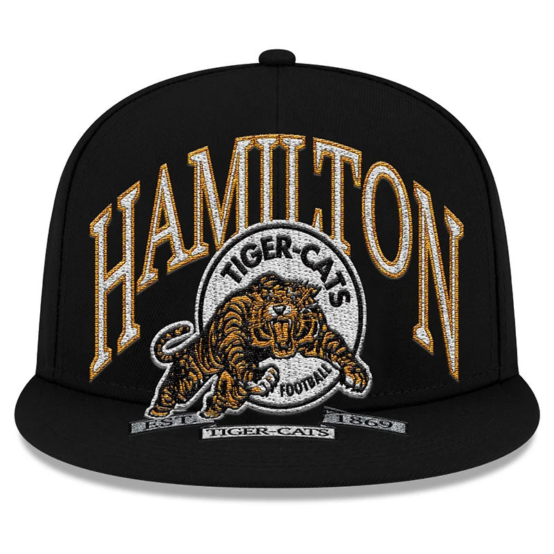 Men's New Era Black Hamilton Tiger-Cats Turf Traditions 9FIFTY Snapback Hat
