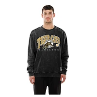 Men's New Era Black Hamilton Tiger-Cats Turf Traditions Vintage Fleece Crewneck Sweatshirt