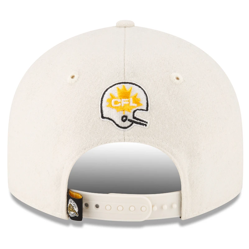 Men's New Era Cream Hamilton Tiger-Cats Turf Traditions Retro Crown 9FIFTY Adjustable Snapback Hat